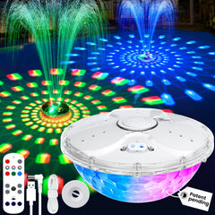 HaiNova floating fountain front view showing stable design and instant pool focal point