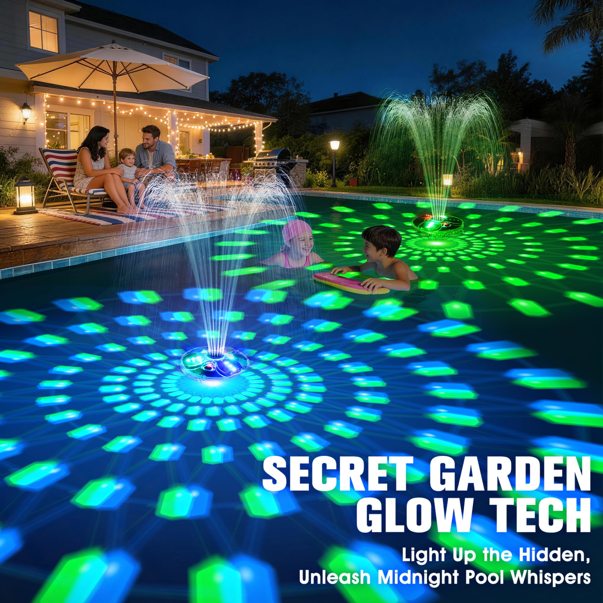 HaiNova fountain in pool at party enhancing atmosphere and visual appeal
