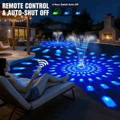 HaiNova fountain close-up spray capturing 4.3ft arc for dramatic backyard ambiance