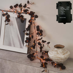 Hairui black eucalyptus garland front view shows Halloween-ready look