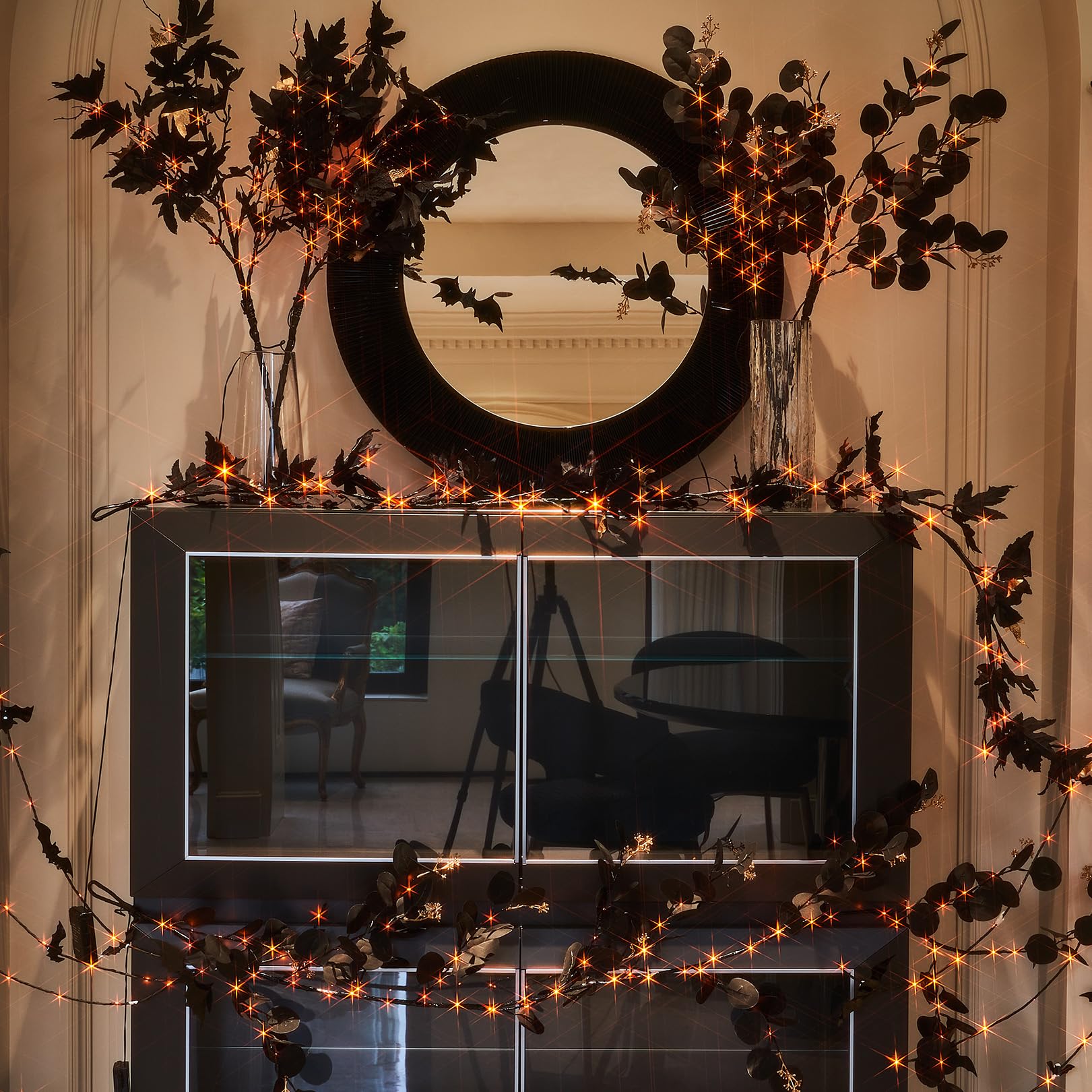 Hairui garland on covered porch showing outdoor-safe decoration