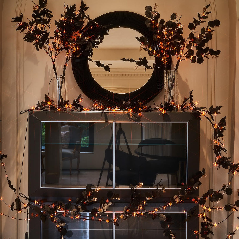 Hairui garland on covered porch showing outdoor-safe decoration