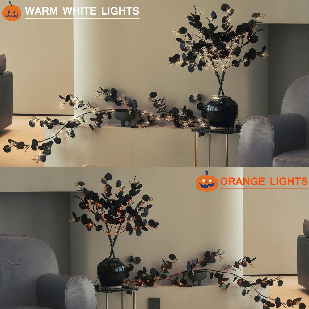Hairui garland beside pumpkin illustrates 6ft scale and placement