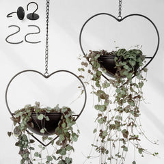 Hajia front view of heart-shaped black metal hanger highlights elegant silhouette and curb appeal