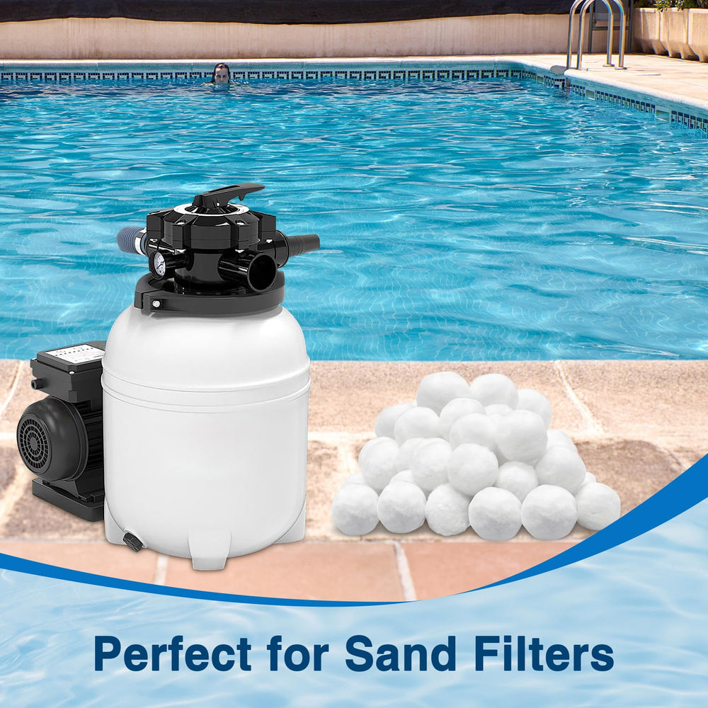 Halatool filter balls inside included mesh bag for easy washing and handling