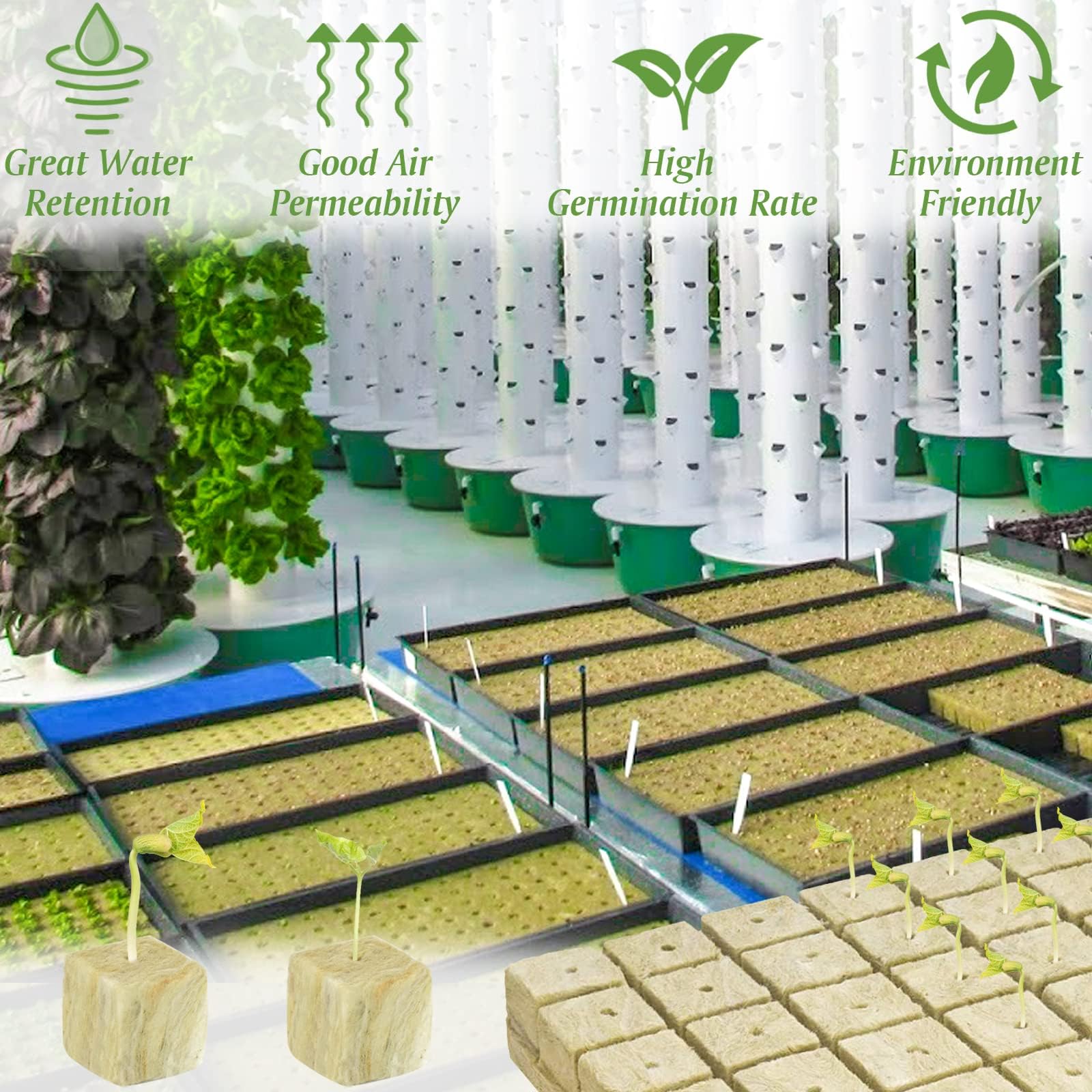 Hand holding a Halatool cube to show 2-inch size and planting scale benefit