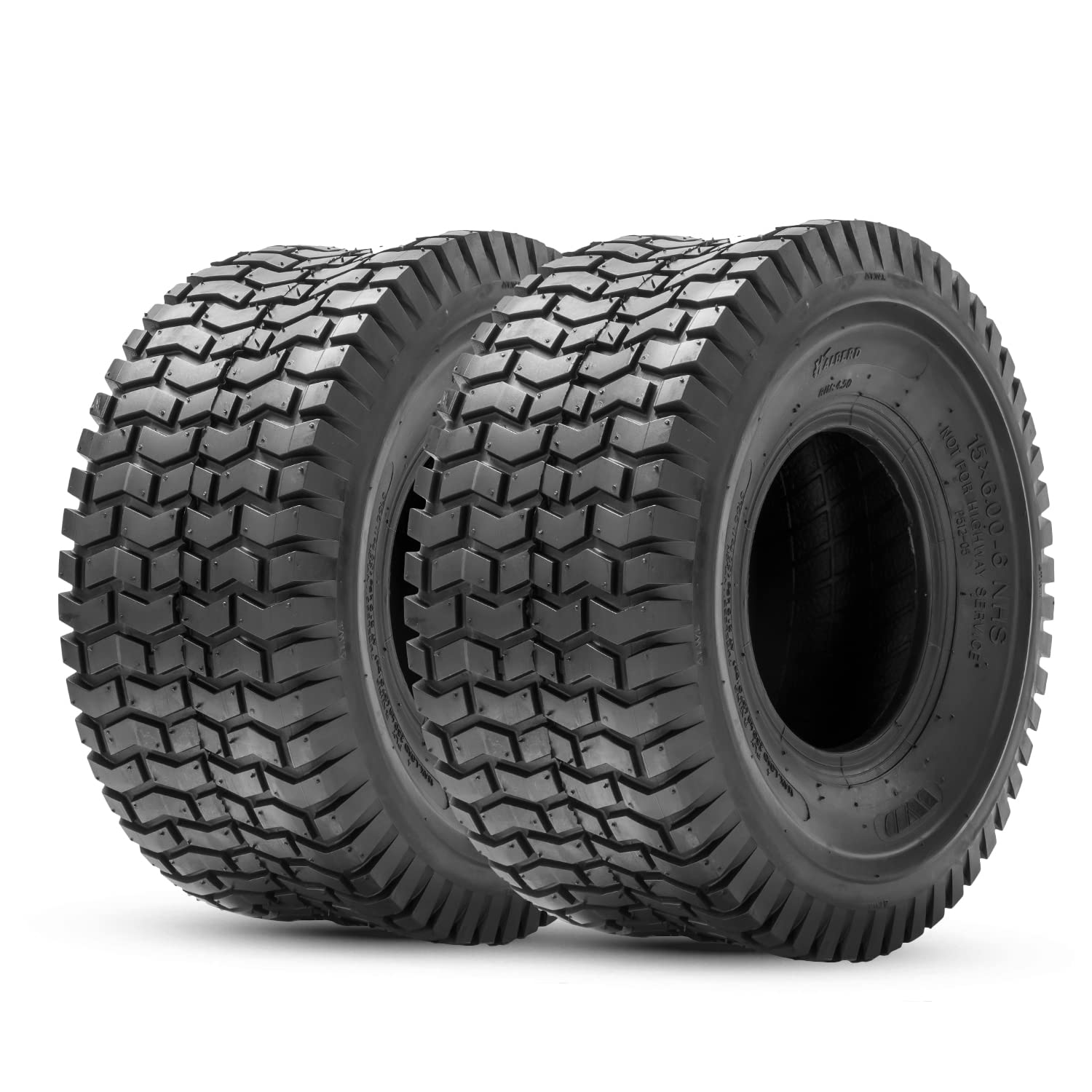 HALBERD front view of 15x6.00-6 tire showing profile and turf-friendly design benefit