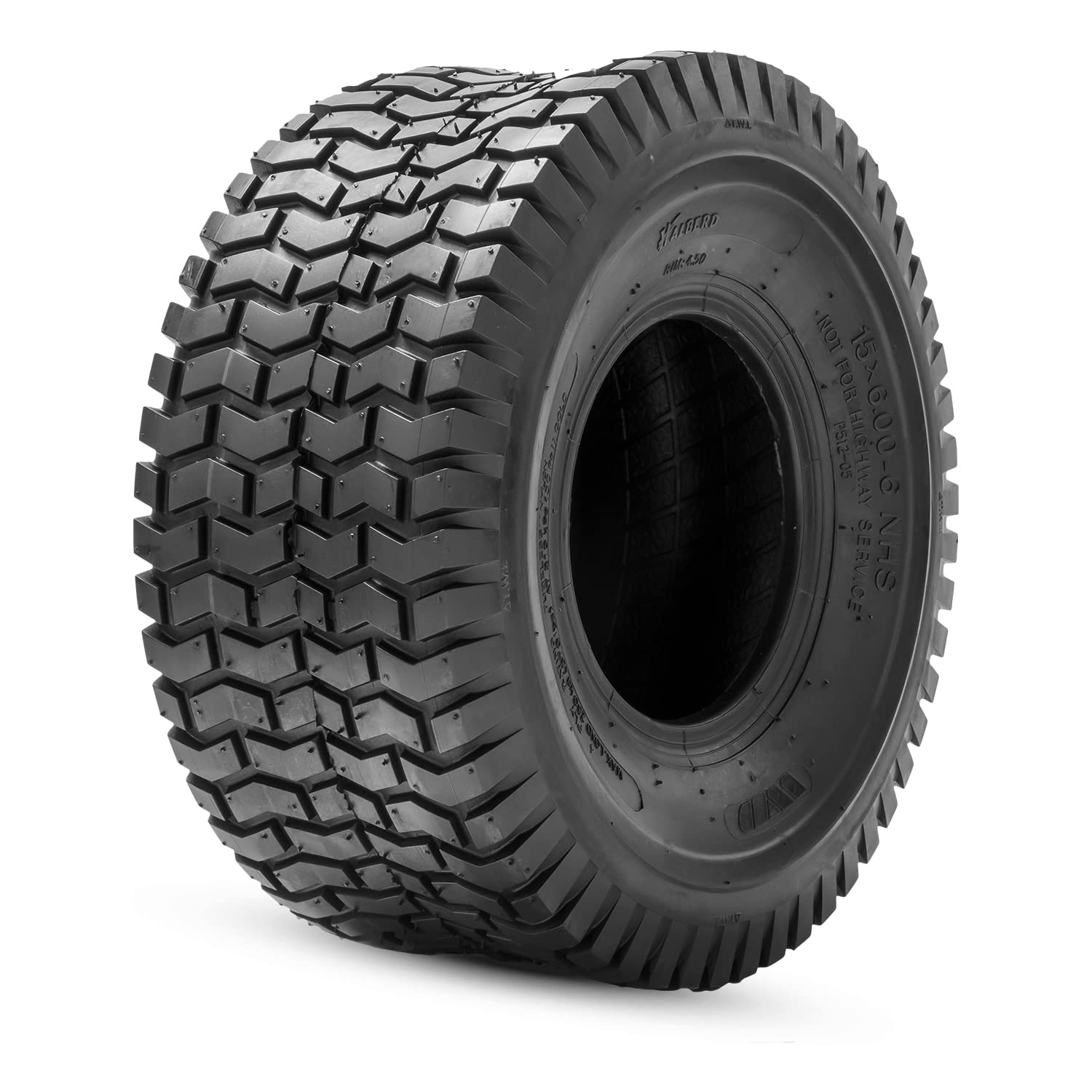 HALBERD tire on grass in garden setting conveying turf protection and practical use benefit