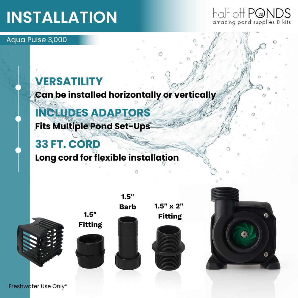HALF OFF PONDS pump powering a waterfall showcasing strong vertical lift