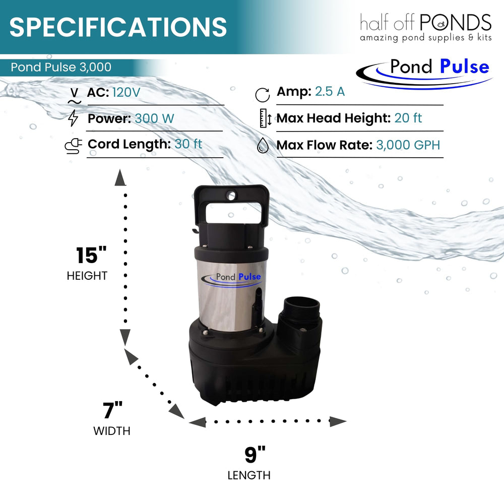 HALF OFF PONDS compact upright footprint fitting into a skimmer for space-saving benefit