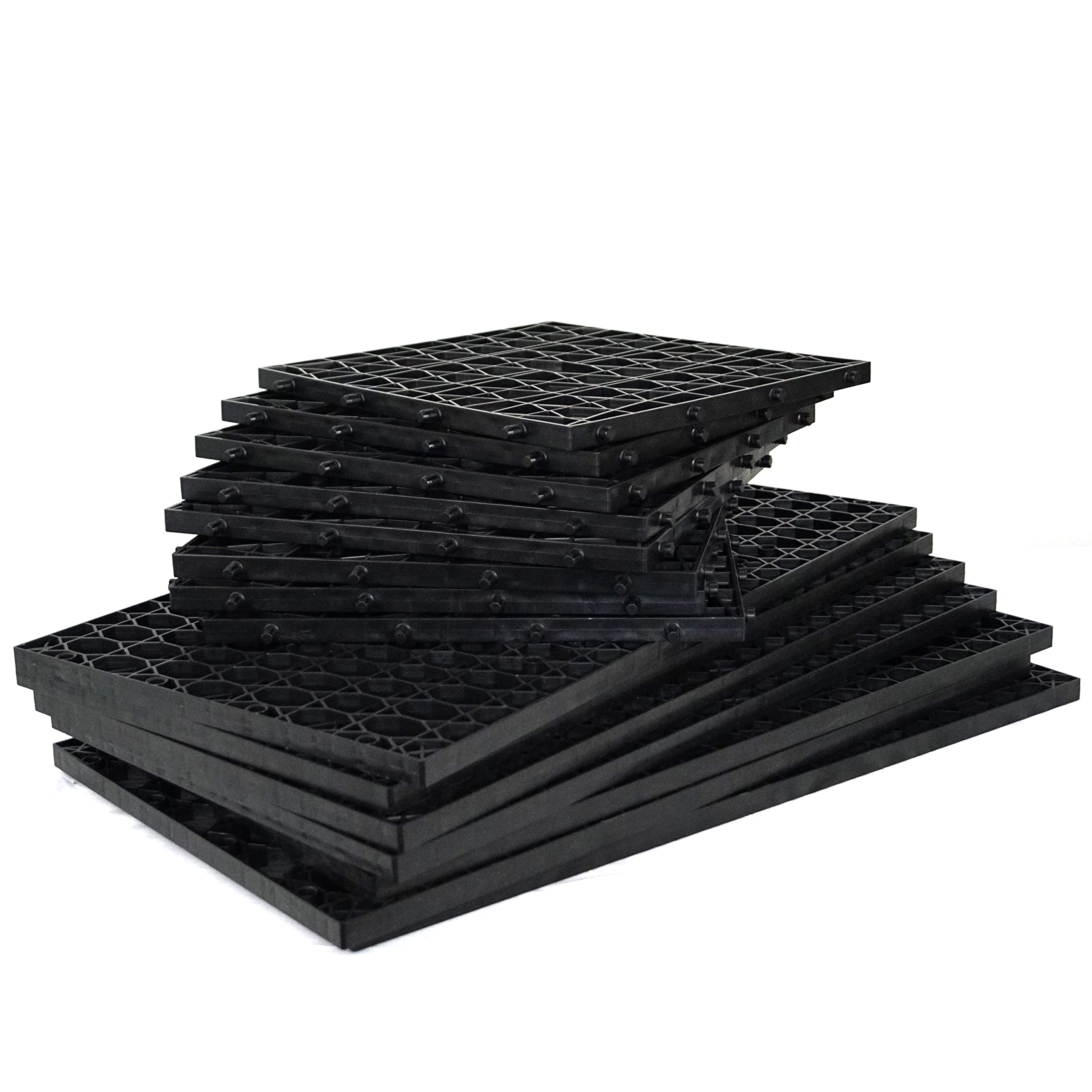 HALF OFF PONDS MatrixBlox used under a bog filter demonstrating settling chamber and plant support