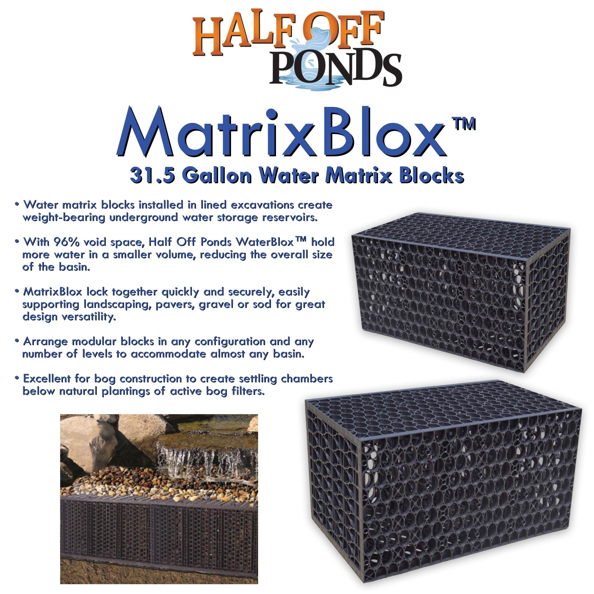 HALF OFF PONDS three-pack packaging and contents ready for transport and on-site assembly
