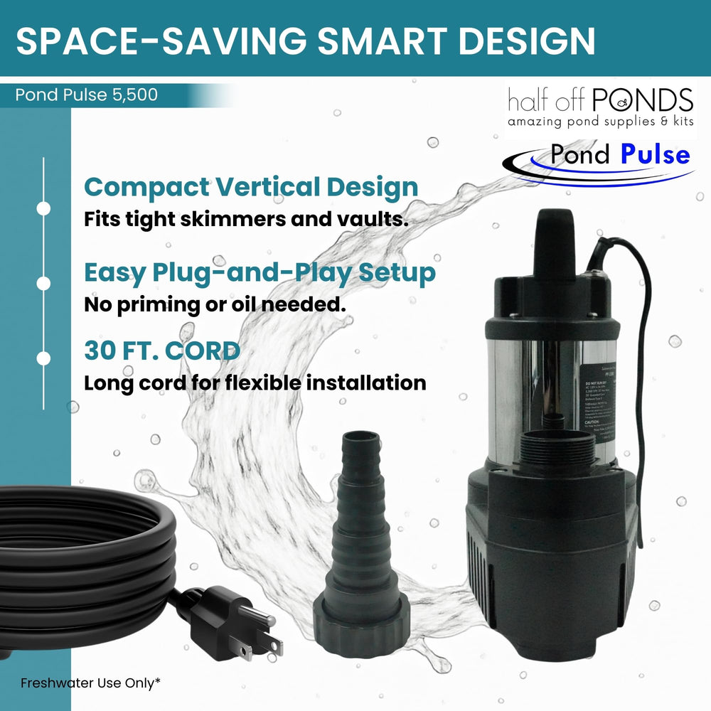 HALF OFF PONDS pump paired with variable speed controller showing adjustable flow benefit