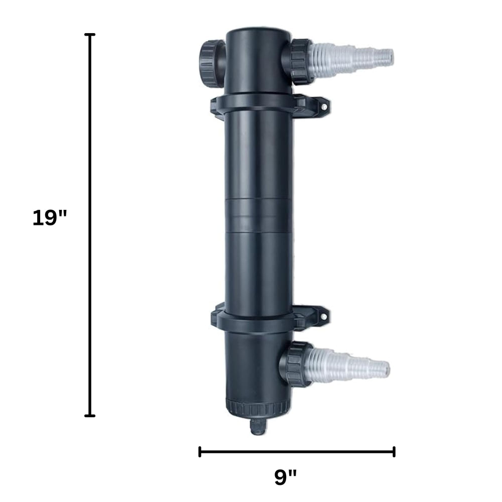 HALF OFF PONDS close-up of quartz sleeve and bulb for reliable UV transmission benefit