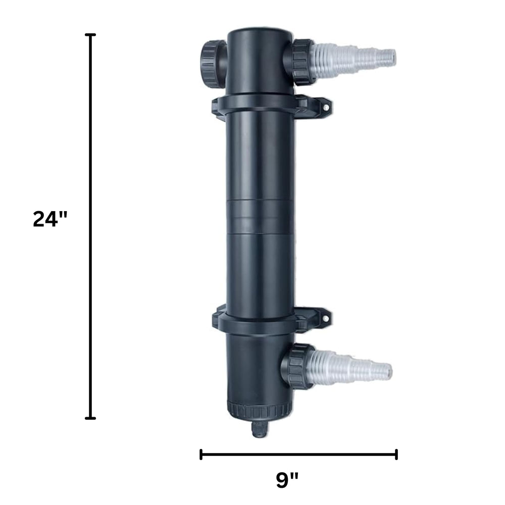 HALF OFF PONDS close-up of quartz sleeve and bulb for reliable UV transmission benefit