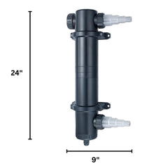 HALF OFF PONDS close-up of quartz sleeve and bulb for reliable UV transmission benefit
