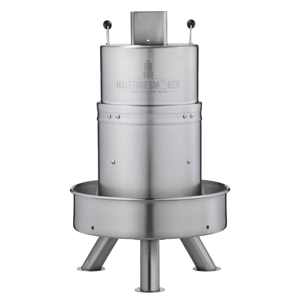 Halftime Smoker front view showing compact design and quick setup benefit