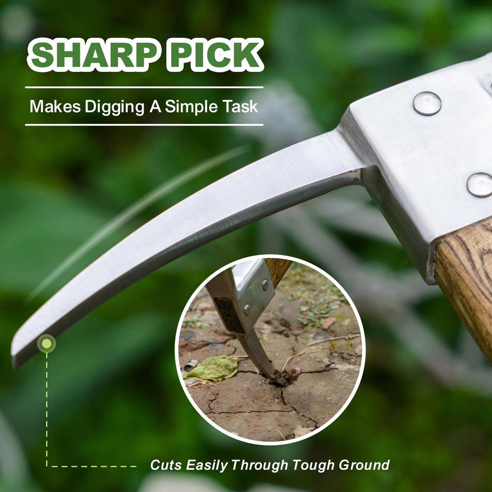 Haliaeetus pick axe head closeup highlighting stainless steel strength