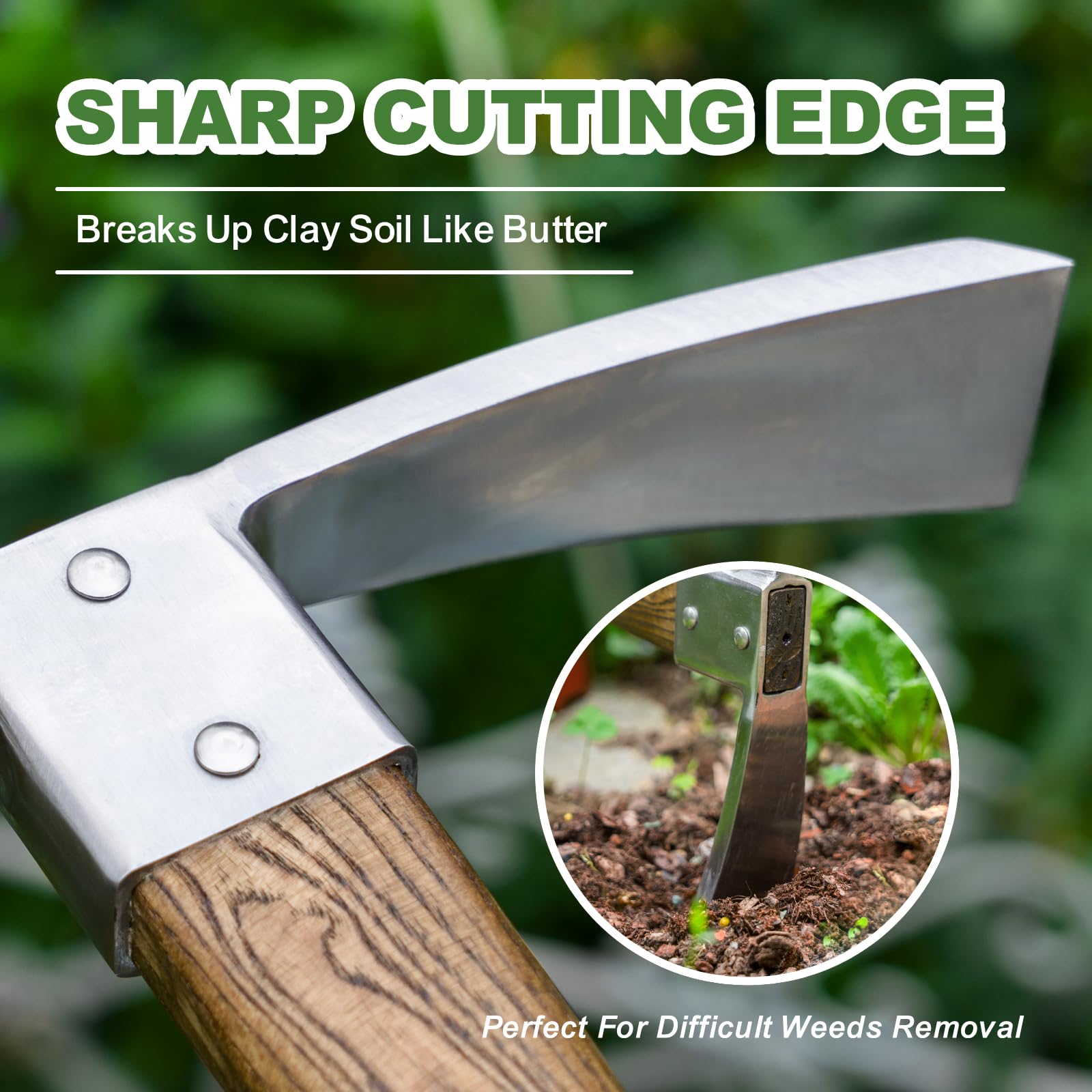 Haliaeetus pick axe wooden handle detail showing smooth ergonomic grip