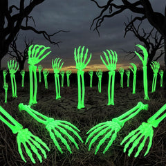 Halloscume front view of twelve arms in lawn for instant spooky impact