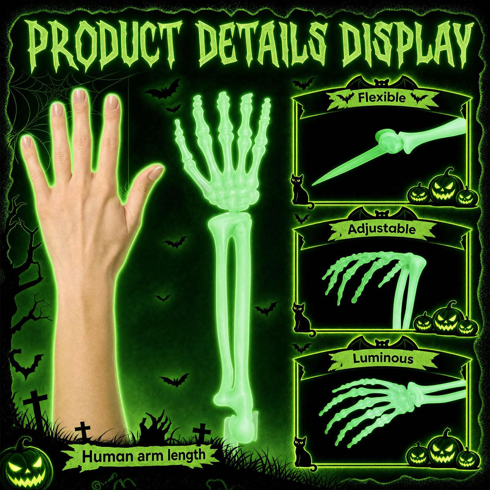 Halloscume hand stake pushed into soil for quick outdoor setup