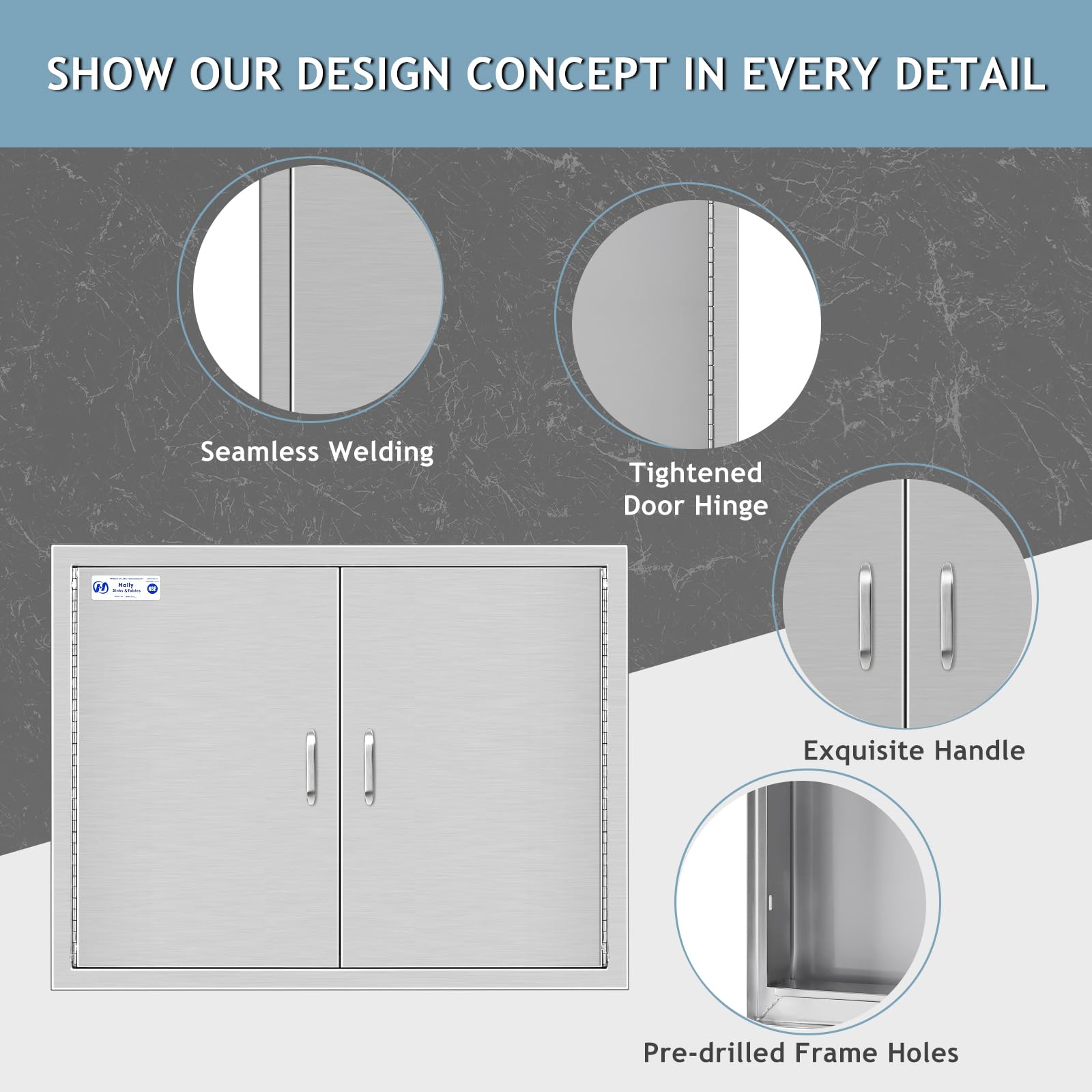 HALLY SINKS & TABLES H arched handle detail benefit: comfortable secure grip