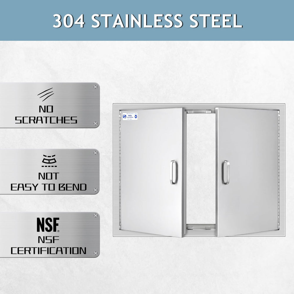HALLY SINKS & TABLES H double-panel open angle benefit: easy cabinet access