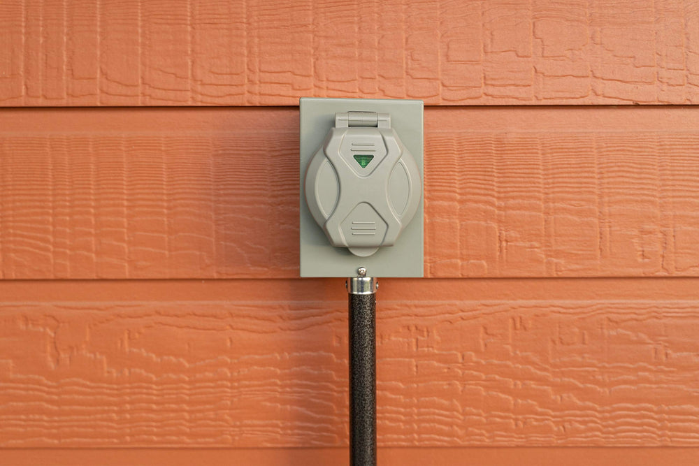 Halotronics mounted on an RV exterior providing safe shore power hookup