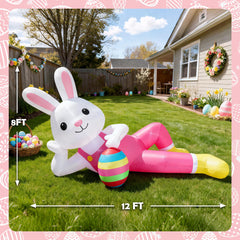 Hamito lying bunny placed on lawn demonstrating outdoor use