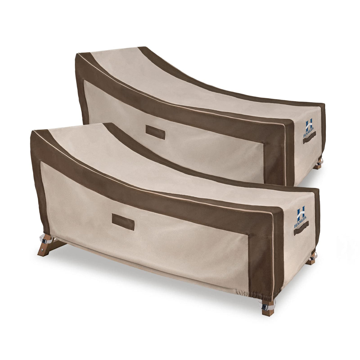 HAMLER front view covering full chaise lounge protecting from rain