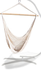Hammaka hanging chair on porch demonstrating relaxed seating and compact outdoor use