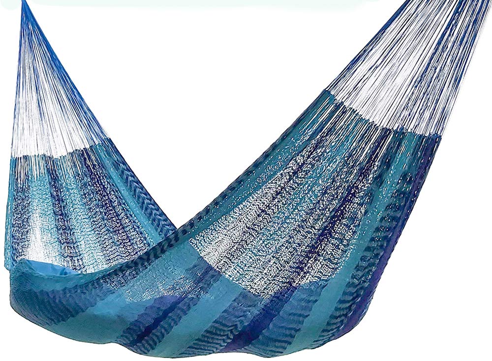 HAMMOCKS RADA front view showcasing Two Blues colors and roomy bed for comfort