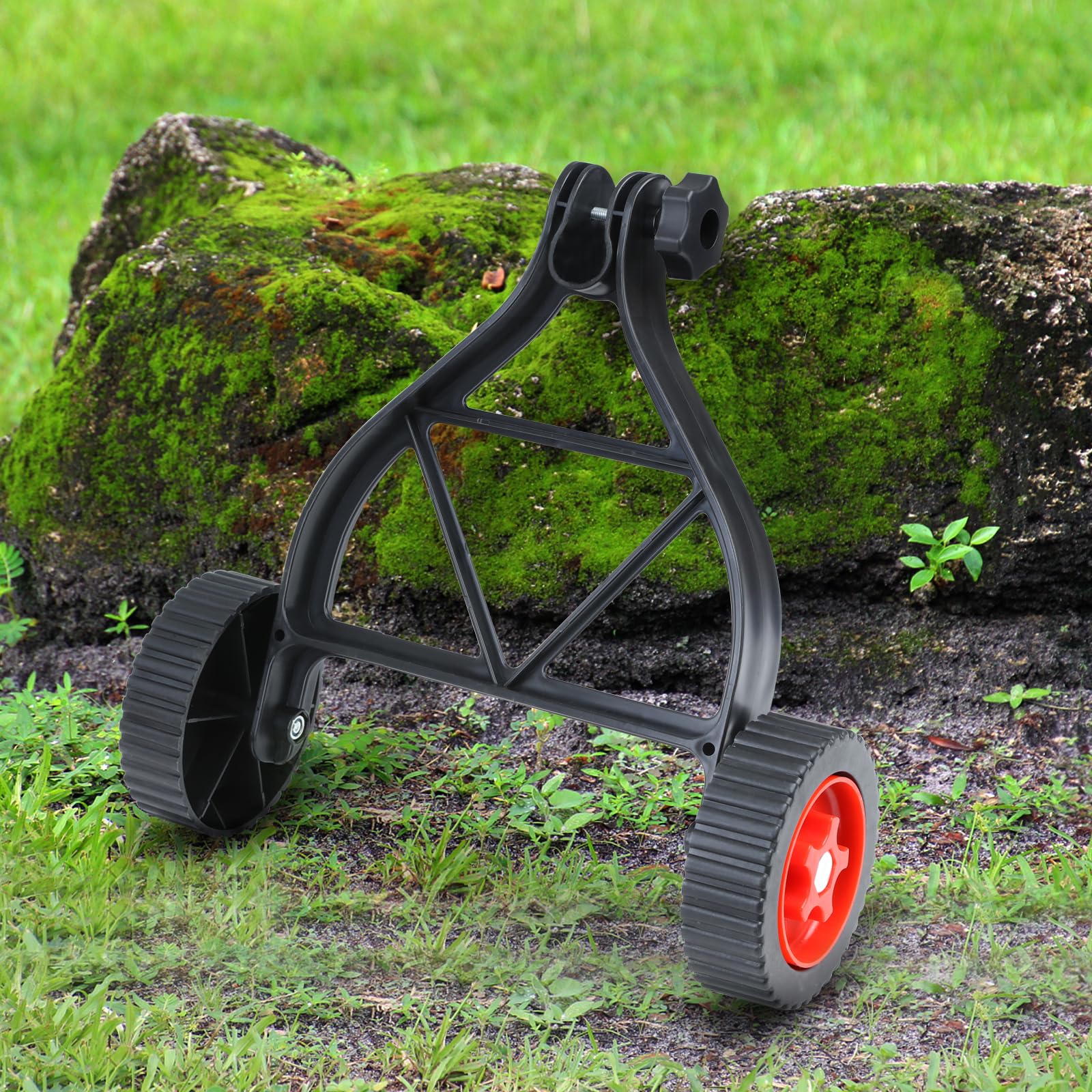 HamRoRung in use trimming a lawn demonstrating easier control and steady cuts