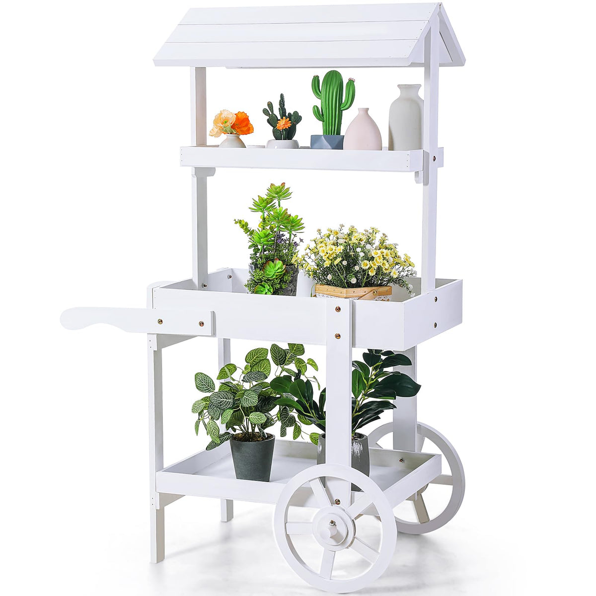 Hanaive front view full cart showing vintage display benefits