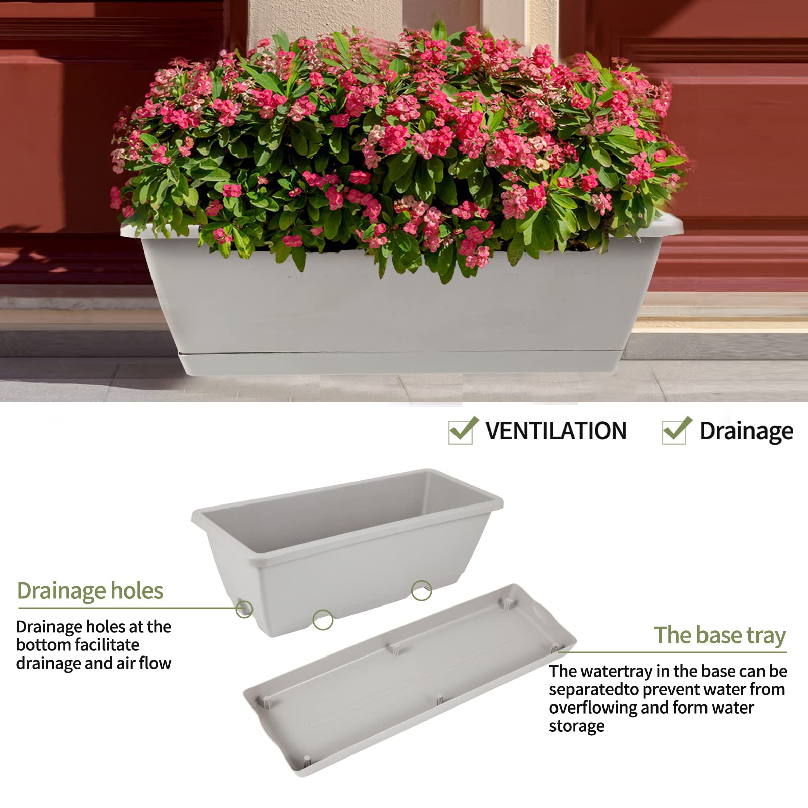 Hananojia balcony lifestyle shot with multiple planters and flowers showing attractive space-saving display