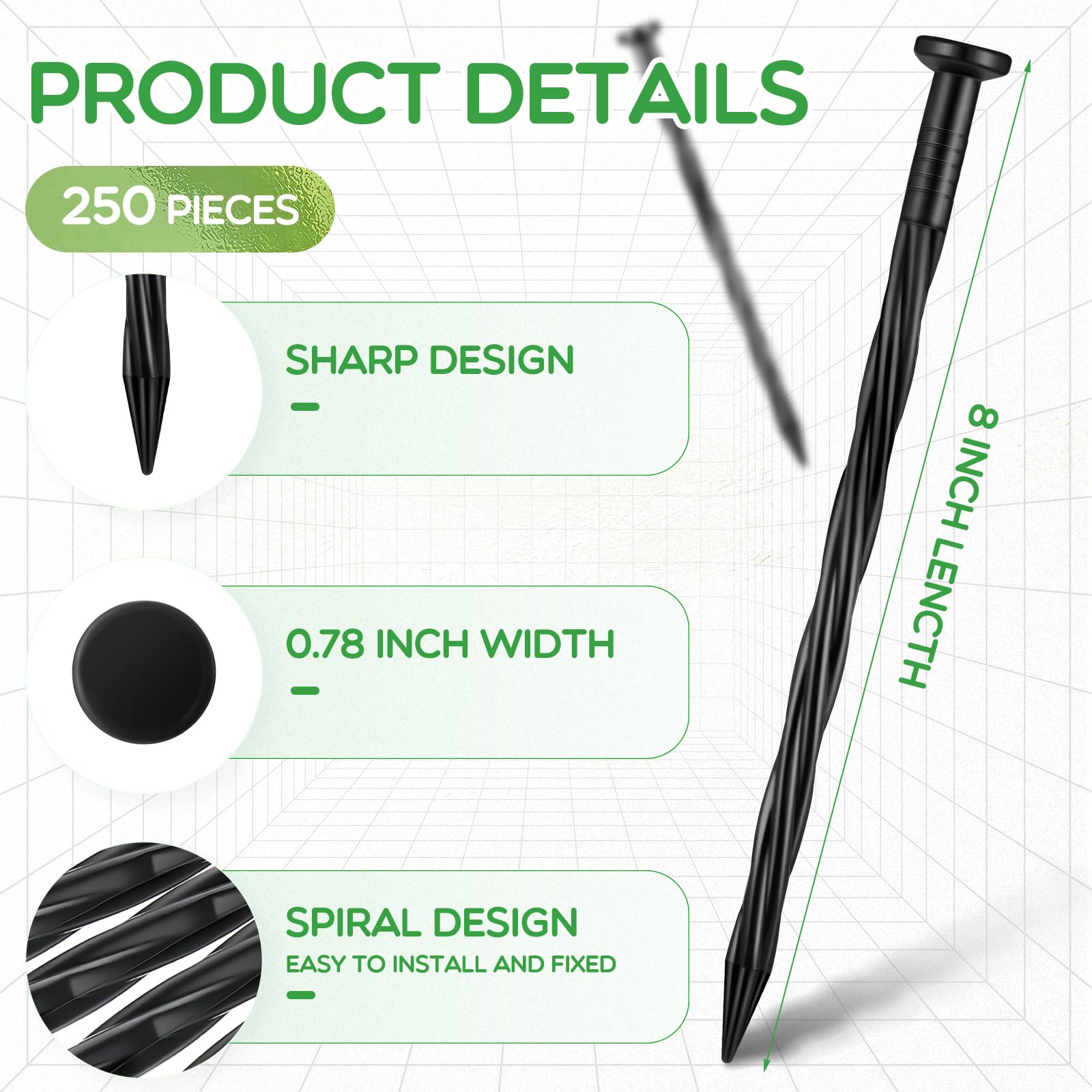 Handepo stake head detail for easy driving benefit