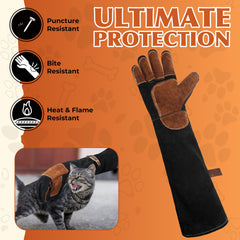 HANDLANDY gloves in use holding a cat safely with reduced bite risk