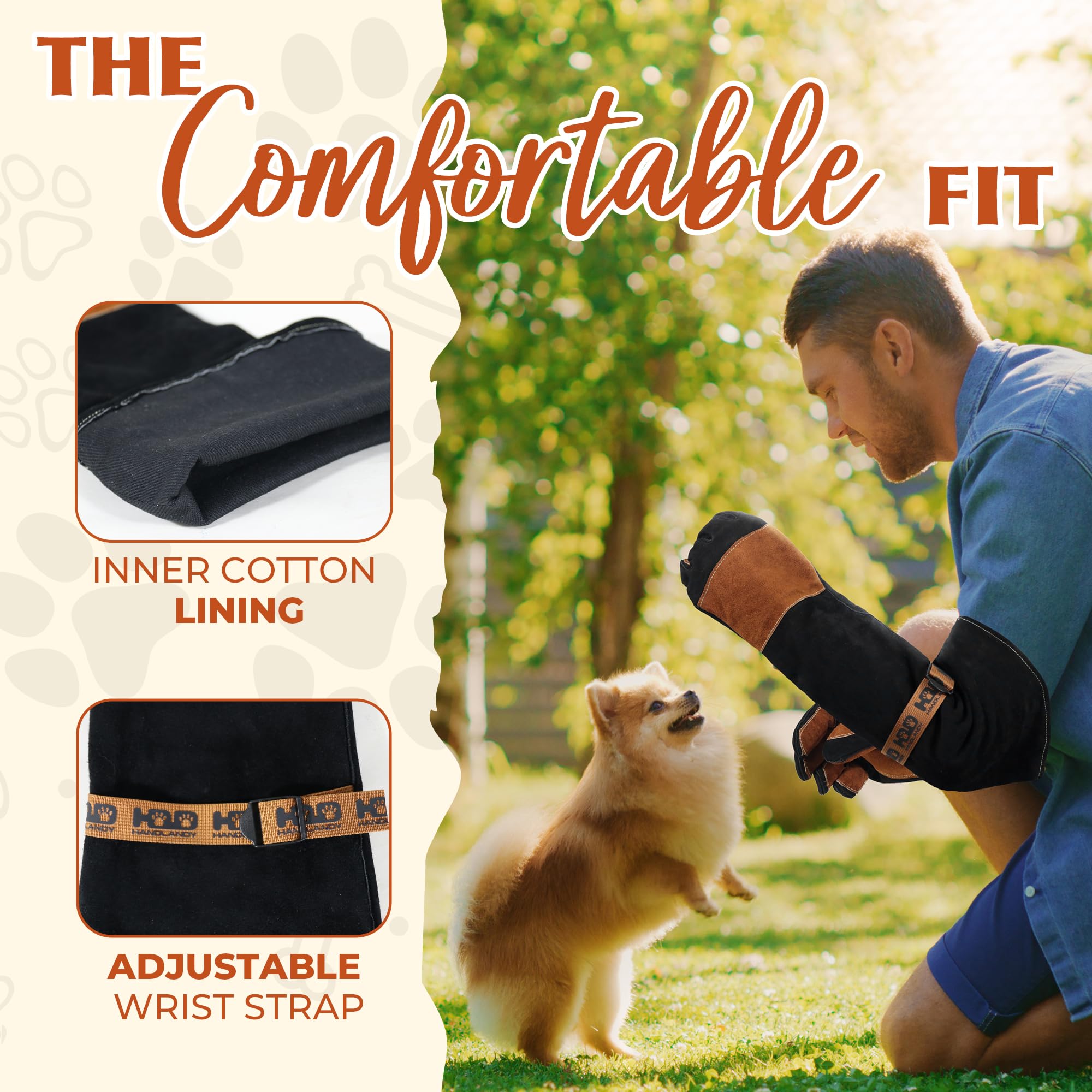 HANDLANDY cotton lining and extended sleeve detail for comfortable wear