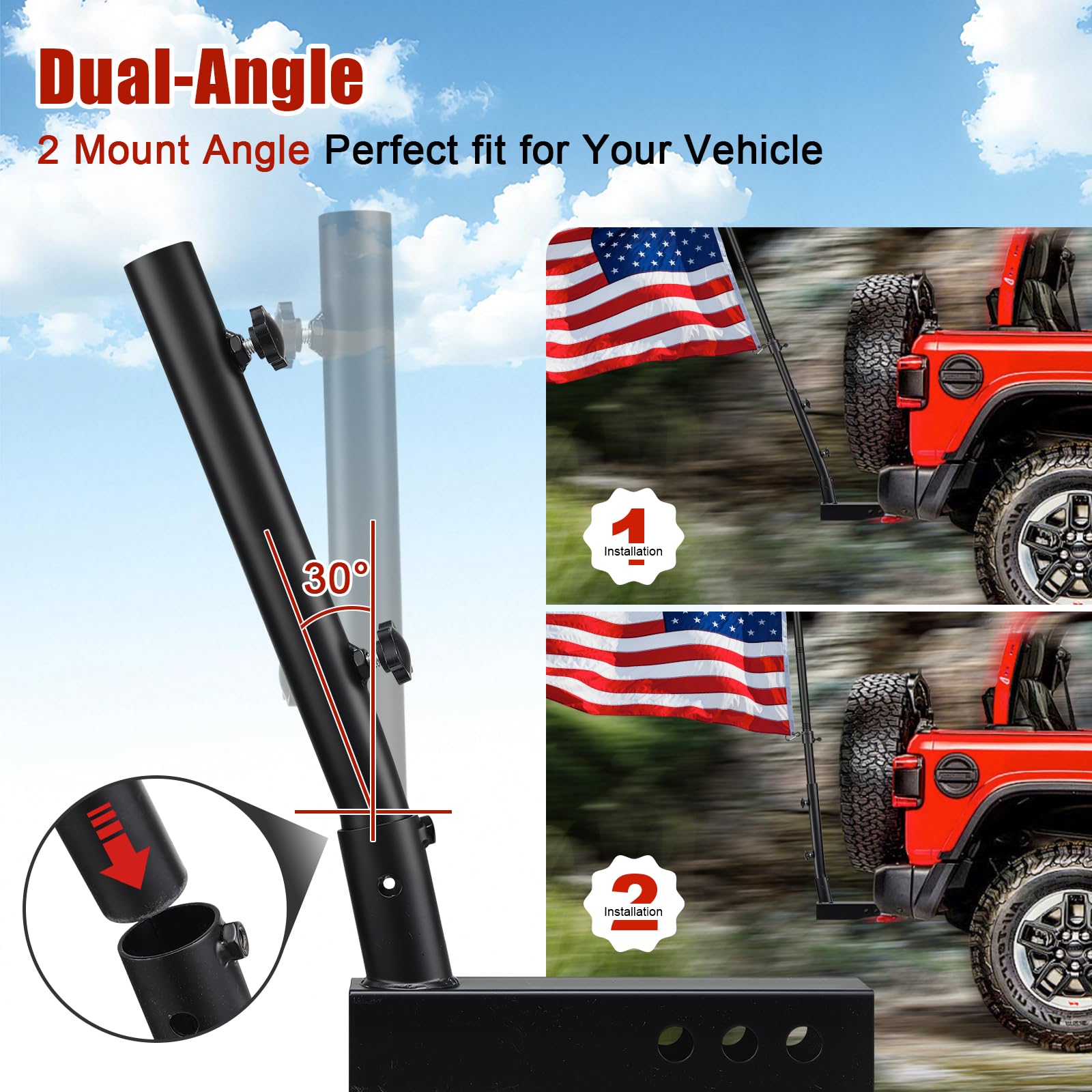 HANGMAICOME dual-angle bracket detail demonstrating obstacle clearance benefit
