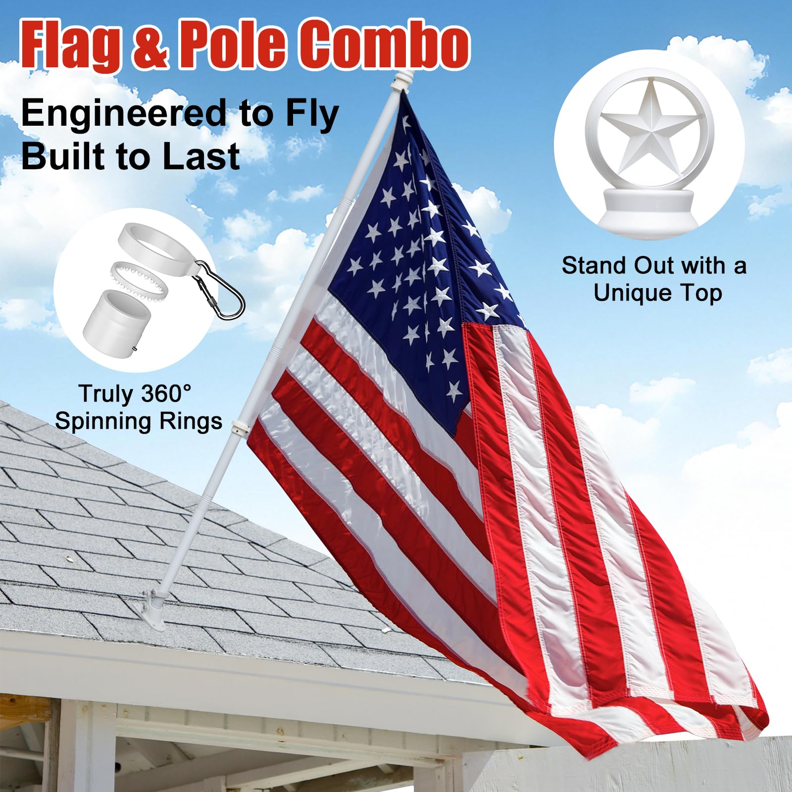 HANGMAICOME 3x5 flag embroidery close-up highlights long-lasting visual appeal