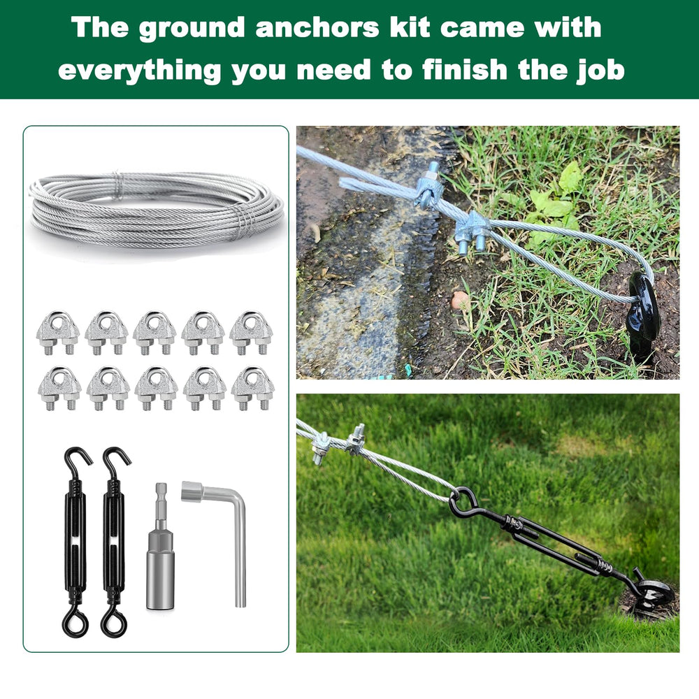 hannger anchor installed in lawn to show scale and proper depth for maximum hold