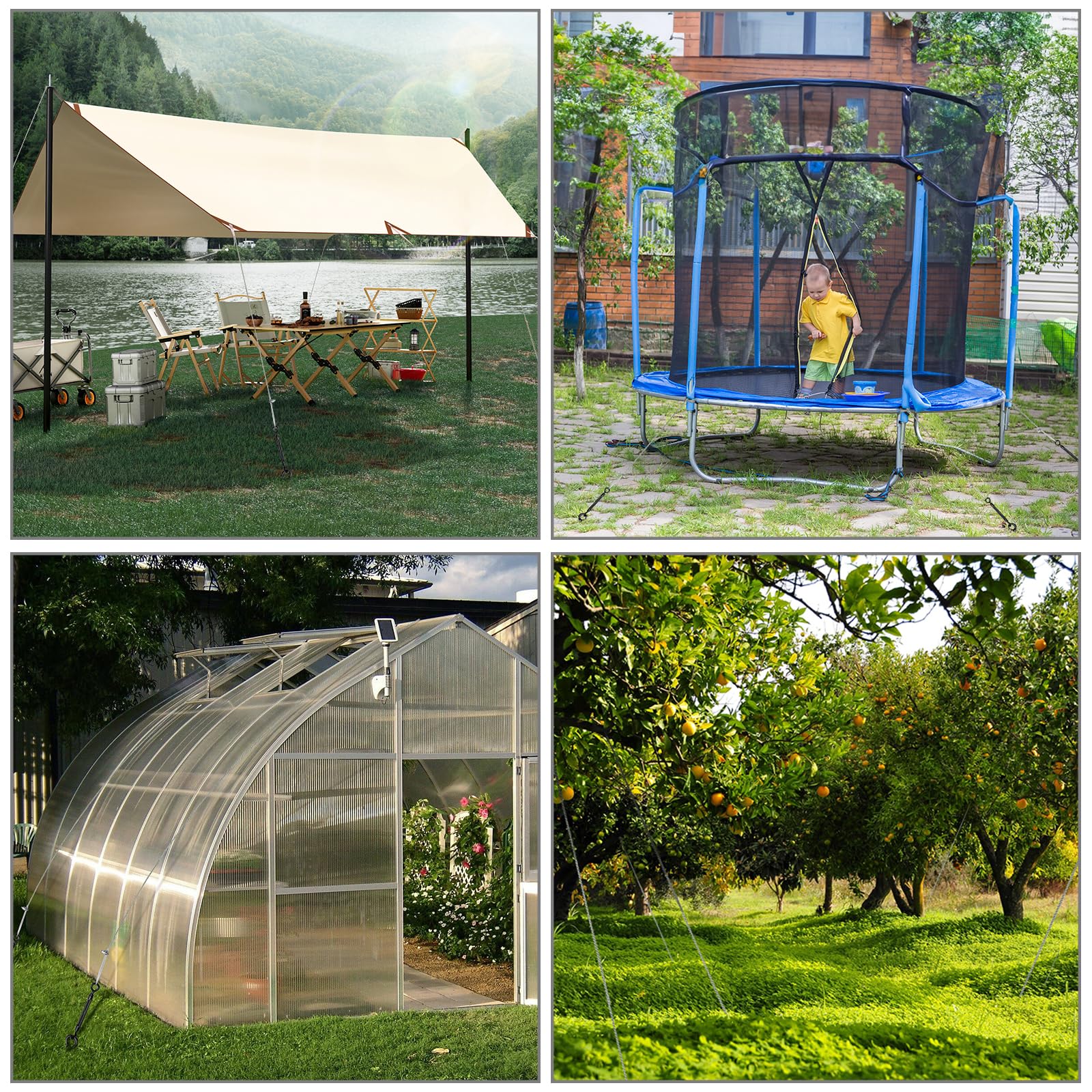 hannger secured gazebo in backyard demonstrating kit stabilizes outdoor structures