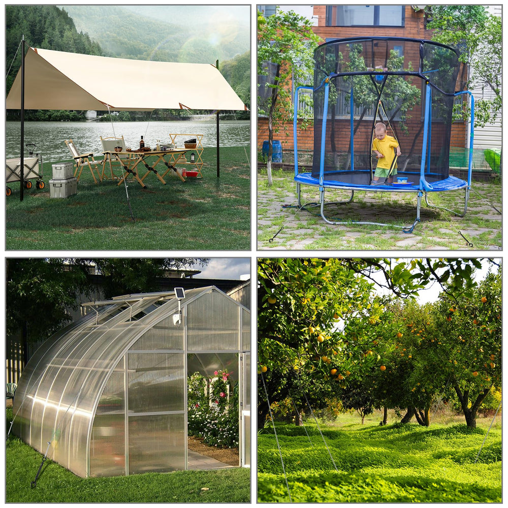 hannger secured gazebo in backyard demonstrating kit stabilizes outdoor structures
