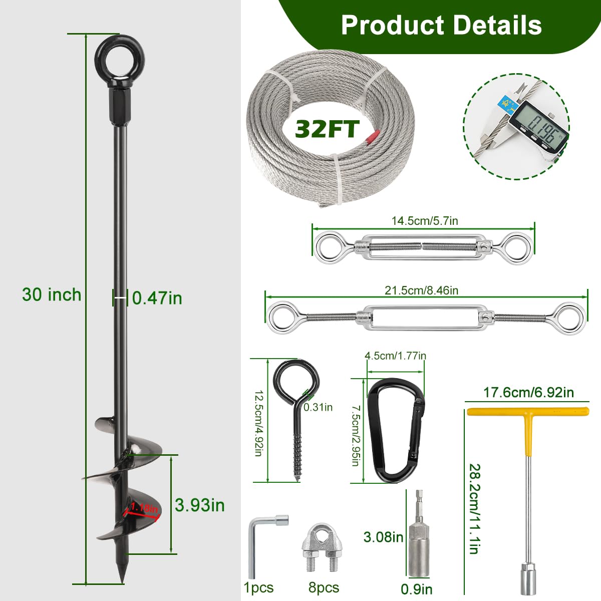 hannger anchor next to ruler illustrating 30-inch depth for stronger hold
