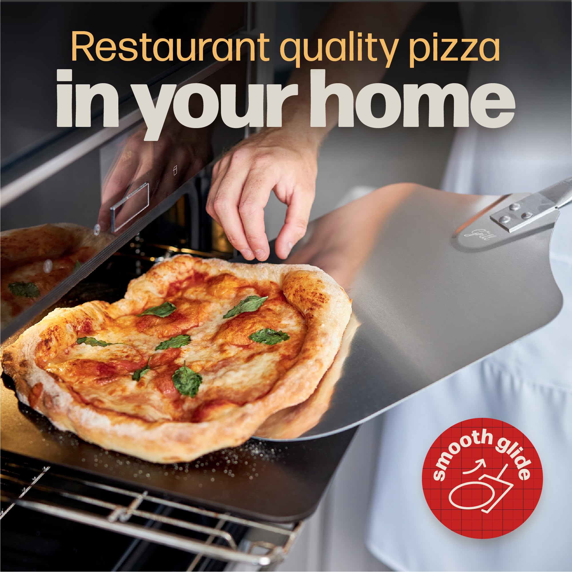 Hans Grill steel edge showing 1/4 inch thickness for optimal heat balance