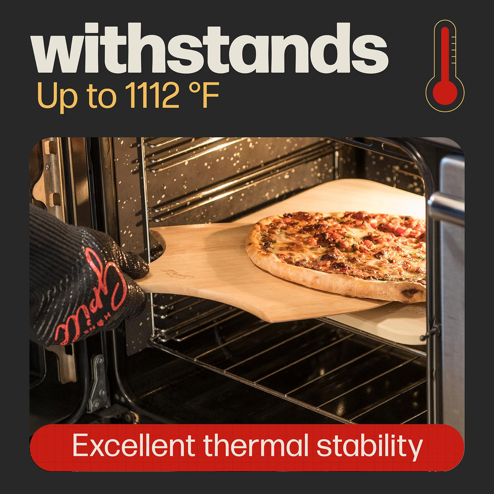 Hans Grill stone inside oven with rack for scale and compatibility with ovens
