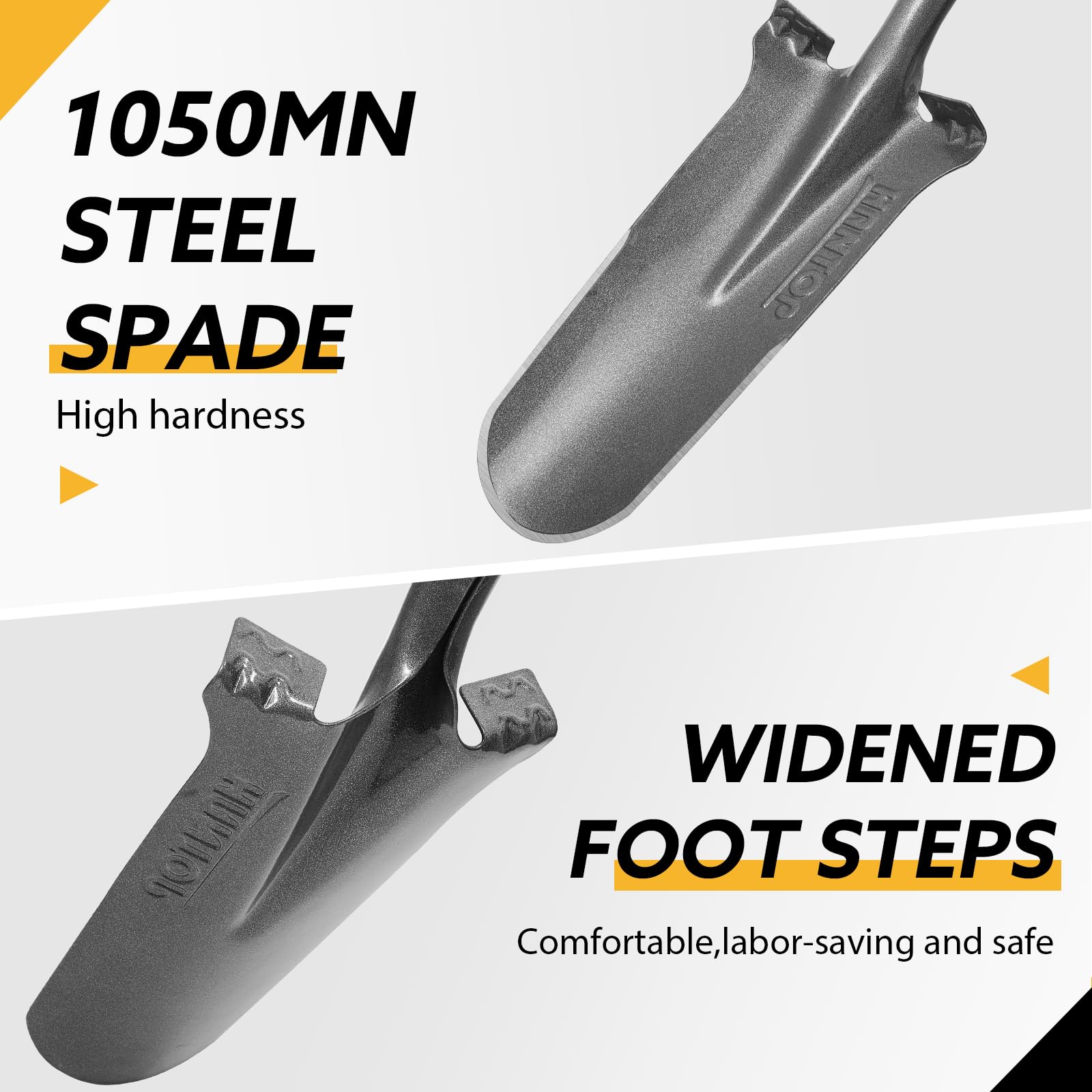 HANTOP fiberglass handle detail highlighting comfortable grip and durable shaft