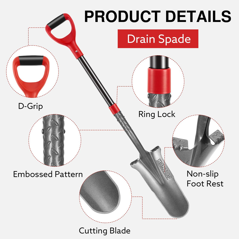 HANTOP handle detail with D-grip and non-slip sleeve for comfortable control