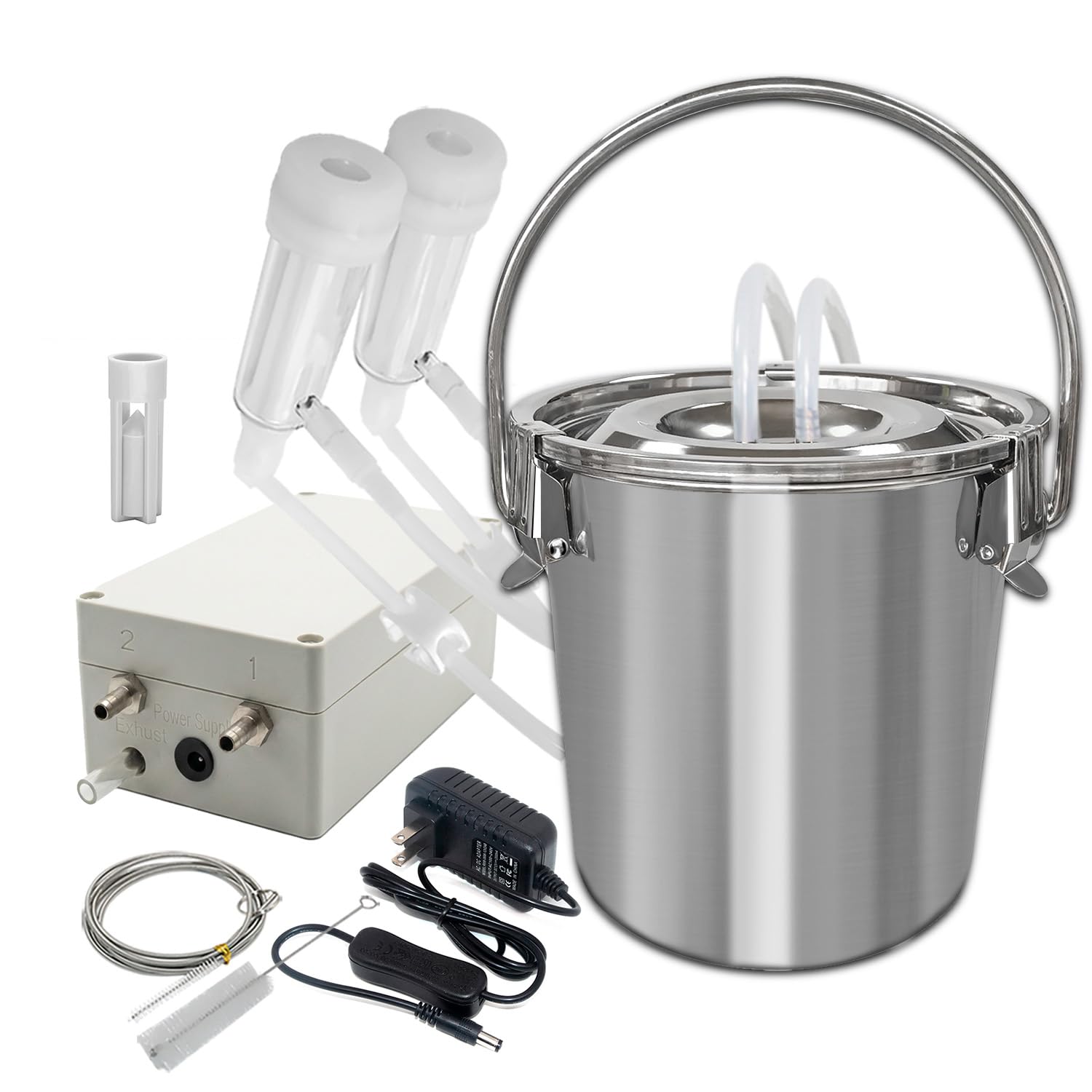 Hantop front packaging shot showing compact goat milking kit and portability benefits