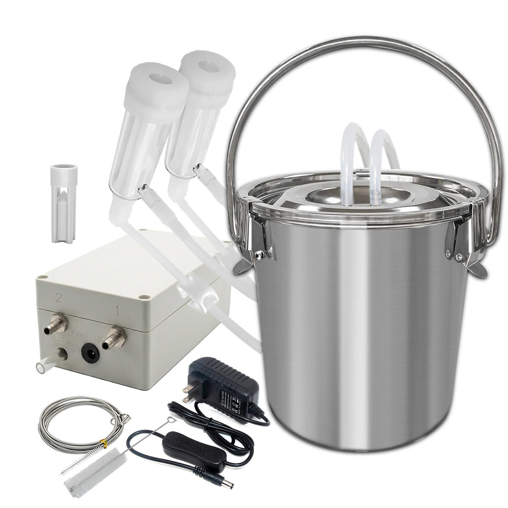 Hantop front packaging shot showing compact goat milking kit and portability benefits
